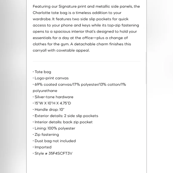 Michael Kors Metallic Silver and White Tote NWT - Picture 7 of 7